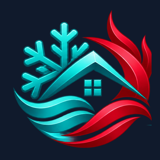 Skyforge HVAC Services flame, snowflake, and home emblem